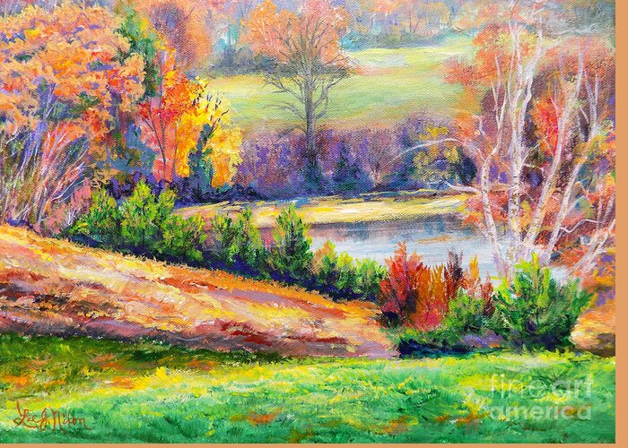 Painting Greeting Card featuring the painting Illuminating Colors Of Fall by Lee Nixon