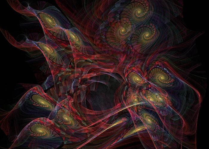 Illusion Greeting Card featuring the digital art Illusion And Chance - Fractal Art by Nirvana Blues