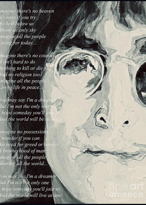 John Winston Lennon Greeting Card featuring the painting Imagine by Tanya Filichkin
