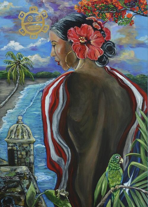 Puerto Rico Greeting Card featuring the painting Imagines Boricuas by Melissa Torres