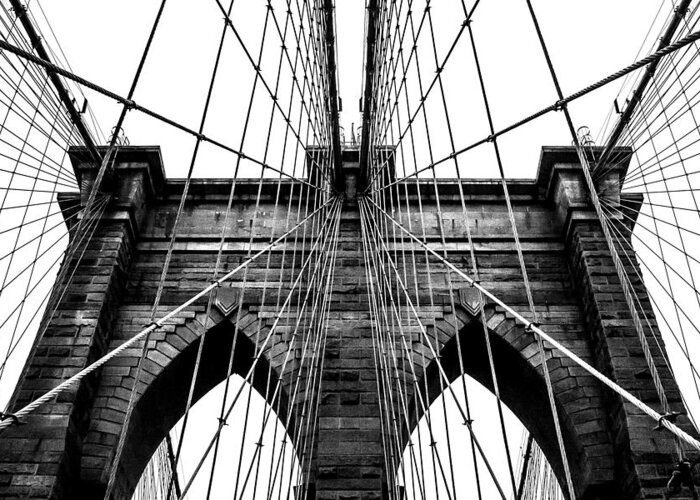 Brooklyn Bridge Greeting Card featuring the photograph Imposing Arches by Az Jackson