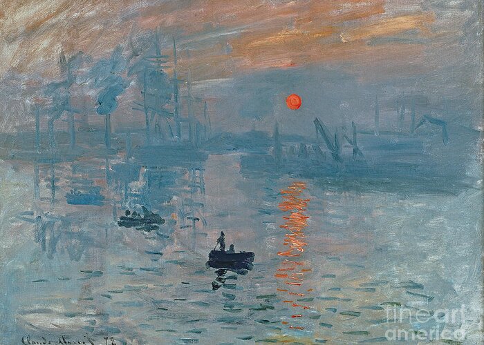 Impression Greeting Card featuring the painting Impression Sunrise by Claude Monet