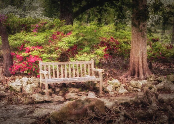 Impressionist Greeting Card featuring the photograph Impressionist Bench by James Barber