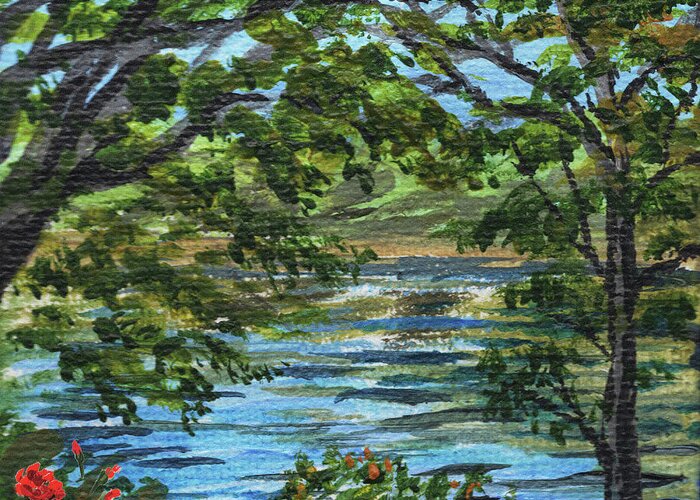 Landscape Greeting Card featuring the painting Impressionistic Landscape I by Irina Sztukowski