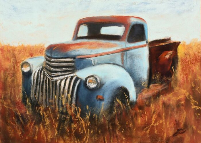 Old Truck Greeting Card featuring the photograph In a Field of Dreams by Sandi Snead