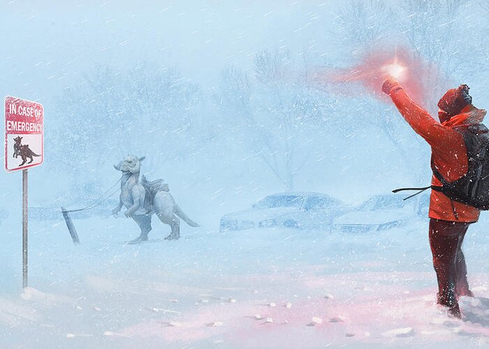 Tauntaun Greeting Card featuring the digital art In Case Of Emergency by Steve Goad