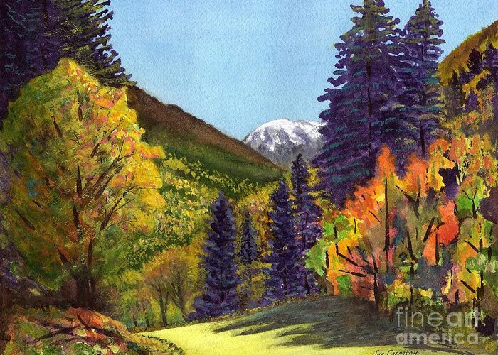 Mountains Greeting Card featuring the painting In His Presence by Sue Carmony