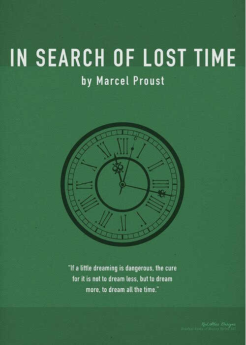 In Search Of Lost Time Greeting Card featuring the mixed media In Search of Lost Time Greatest Books Ever Series 007 by Design Turnpike