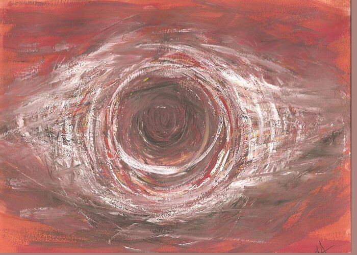 Abstract Greeting Card featuring the painting In the eye by Ana Aguiar