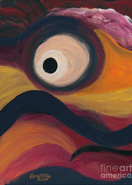 Abstract Greeting Card featuring the painting In the Eye of the Hurricane by Ania M Milo