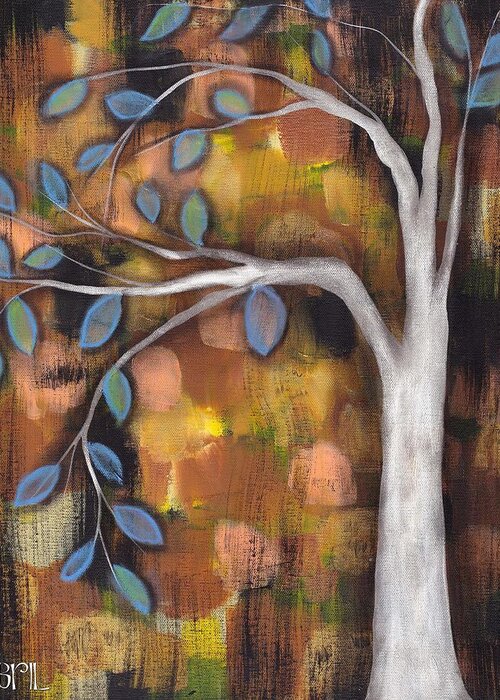 Tree Greeting Card featuring the painting In the Fall by Abril Andrade