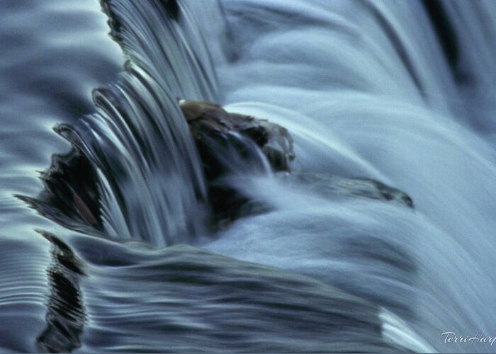 Waterfall Greeting Card featuring the photograph In The Flow by Terri Harper