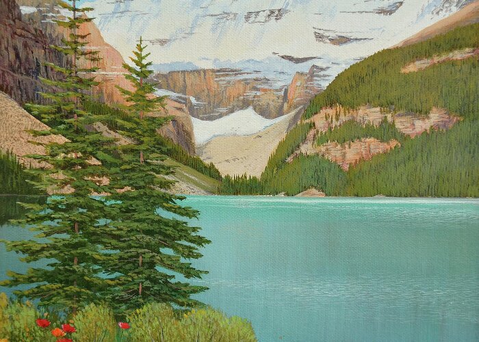 Jake Vandenbrink Greeting Card featuring the painting In The Mountain Air by Jake Vandenbrink