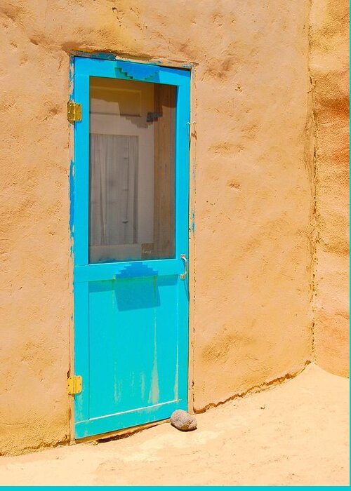 Door Greeting Card featuring the photograph In Through The Blue Door by Brad Hodges