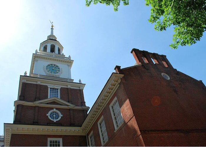 Independence Hall Greeting Card featuring the photograph Independence Hall Philadelphia Side Angle View by Matt Quest
