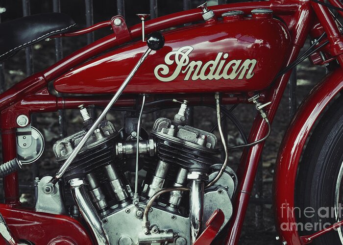 Indian Greeting Card featuring the photograph Indian 101 Scout by Tim Gainey