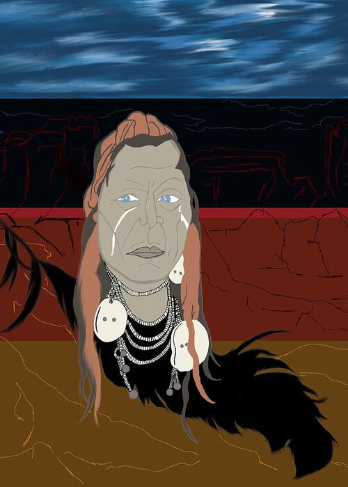 Indian Greeting Card featuring the digital art Indian Chief by Bless Misra