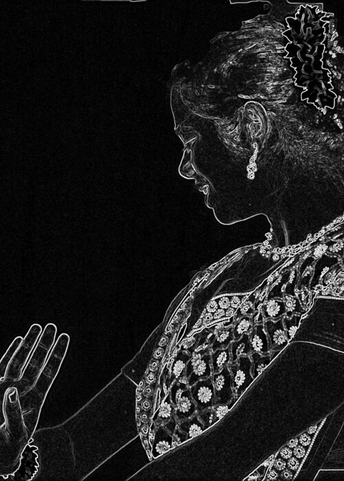 Black And White Greeting Card featuring the photograph Indian Dancer by Vijay Sharon Govender