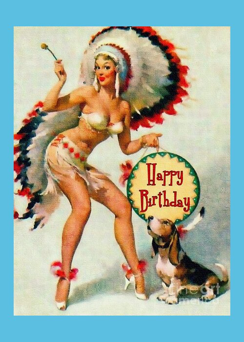 Indian Girl Greeting Card featuring the painting Indian Girl - Birthday Celebration by Ian Gledhill
