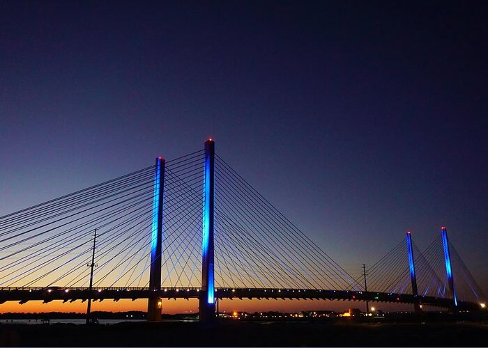 Bridge Greeting Card featuring the photograph Indian River Inlet Bridge by Ed Sweeney