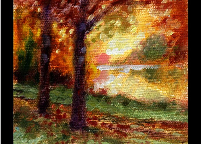 Fall Greeting Card featuring the painting Indian Summer detail fourteen by John Lautermilch