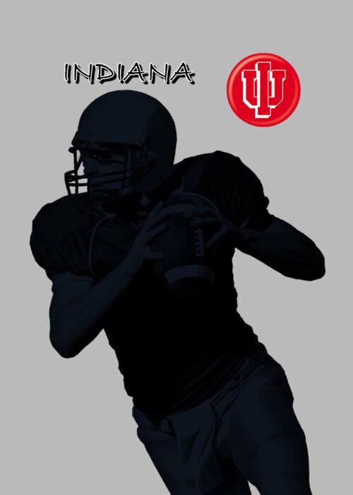 Football Greeting Card featuring the digital art Indiana Football by David Dehner