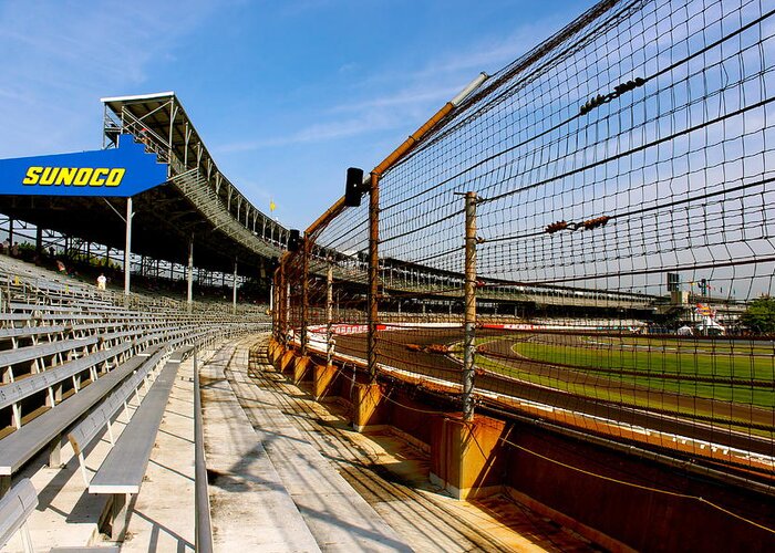 Indy Indianapolis Motor Speedway Collectibles Greeting Card featuring the photograph Indy Indianapolis Motor Speedway by Iconic Images Art Gallery David Pucciarelli