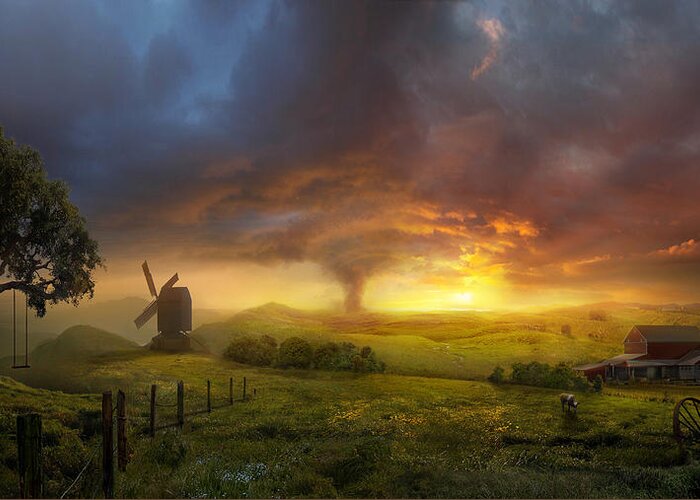 Landscape Greeting Card featuring the painting Infinite Oz by Philip Straub