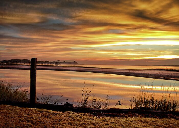 Sunrise Print Greeting Card featuring the photograph Inlet Watch At Dawn by Phil Mancuso