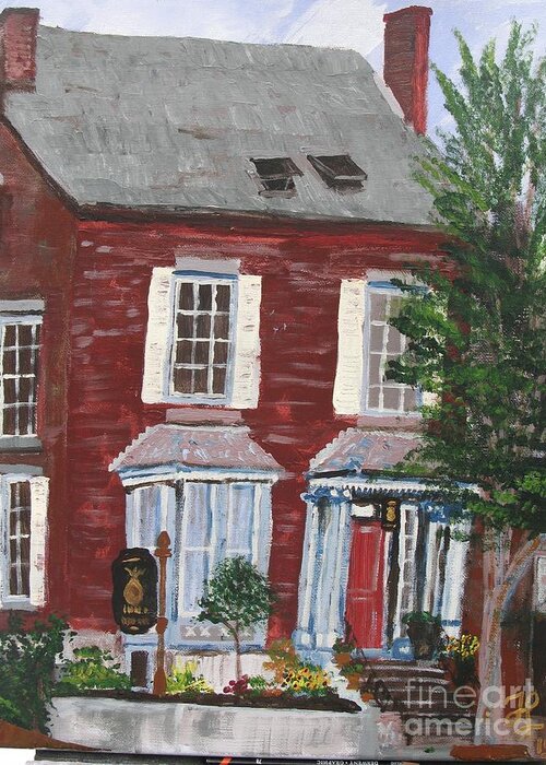 #americana #innsof New England Greeting Card featuring the painting Inn at Park Spring by Francois Lamothe