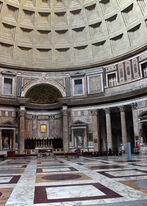 Inside Greeting Card featuring the photograph Inside the Pantheon by Munir Alawi