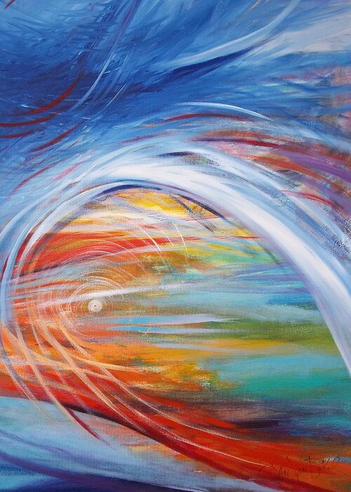 Abstract Greeting Card featuring the painting Inside the Rainbow by Jan VonBokel