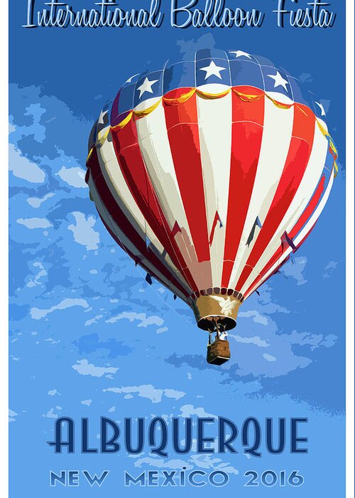 Vintage Travel Poster Greeting Card featuring the photograph International Balloon Fiesta by Debby Richards