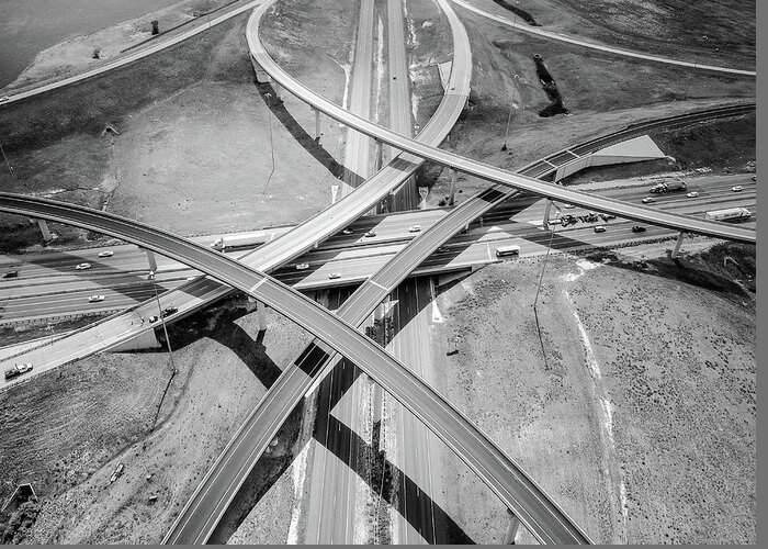 Aerial Greeting Card featuring the photograph Intersections 2 by Rand Ningali