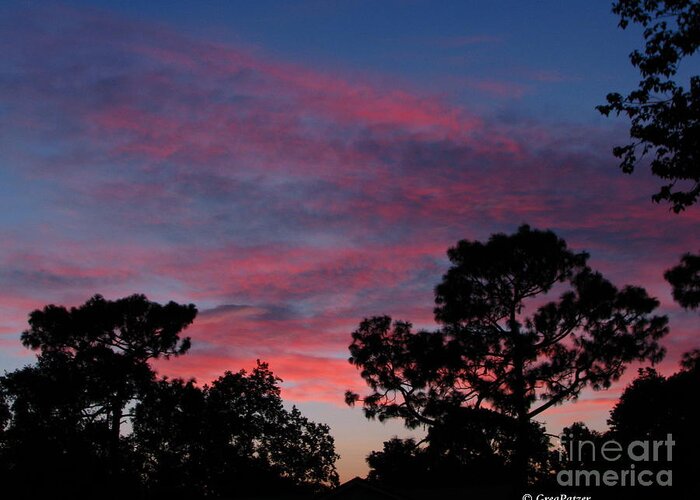 Sunsets Greeting Card featuring the photograph Into Night by Greg Patzer