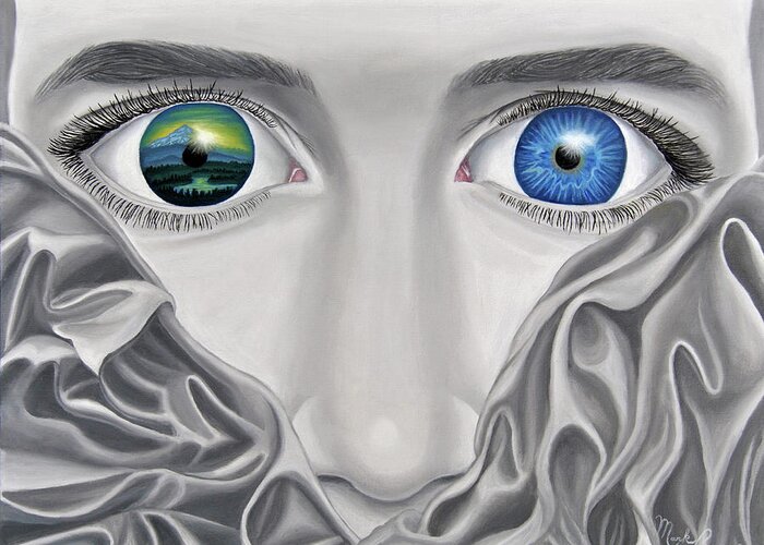 Eyes Greeting Card featuring the painting Into Your Sunrise by Mark Lopez