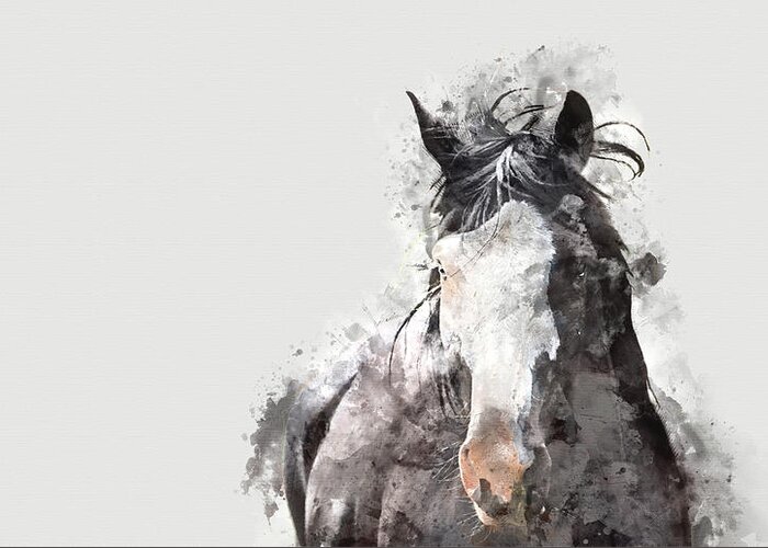 Horse Greeting Card featuring the digital art Introductions by Ryan Courson