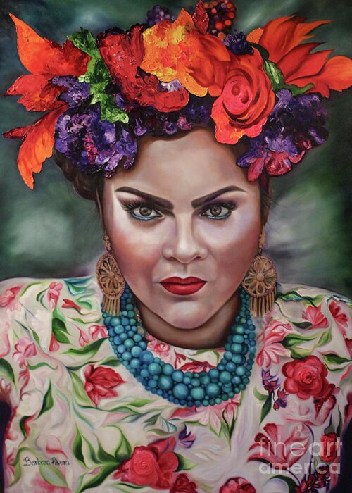 #mexican Greeting Card featuring the painting Irene by Barbara Rivera
