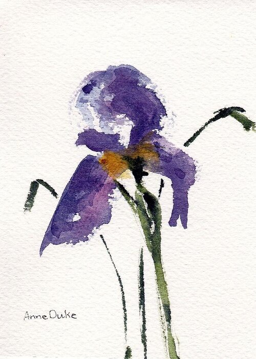 Iris Greeting Card featuring the painting Iris by Anne Duke