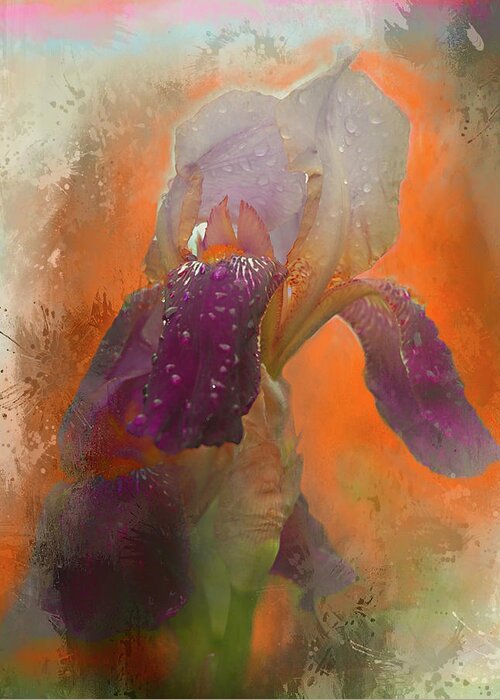Flower Greeting Card featuring the digital art Iris Resubmit by Jeff Burgess