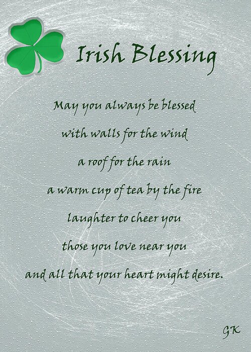 Cities Greeting Card featuring the mixed media Irish Blessing by Gerlinde Keating - Galleria GK Keating Associates Inc
