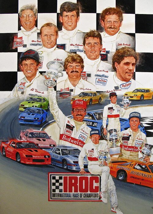 Acrylic Painting Greeting Card featuring the painting IROC Racing by Cliff Spohn