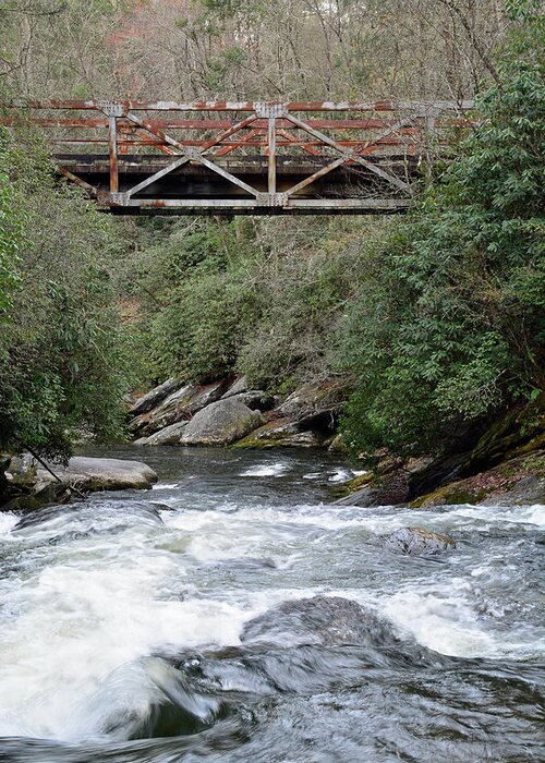 Chattooga River Greeting Card featuring the photograph Iron Bridge Over Chattooga River by Bruce Gourley