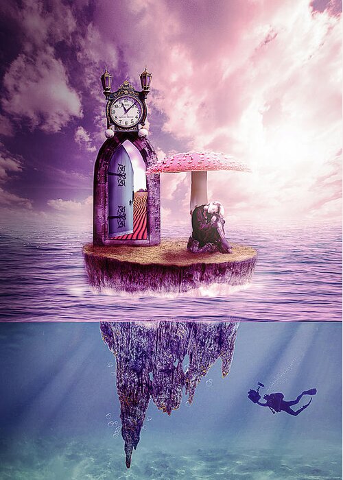 Perspective Greeting Card featuring the digital art Island Dreaming by Nathan Wright