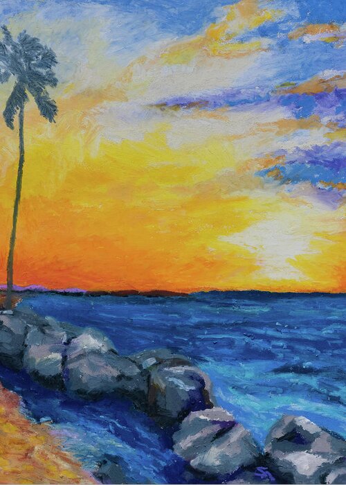 Beach Greeting Card featuring the painting Island Time by Stephen Anderson