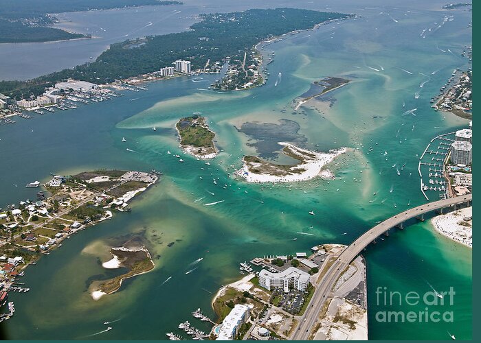 Gulf Shores Greeting Card featuring the photograph Islands of Perdido - Not Labeled by Gulf Coast Aerials -