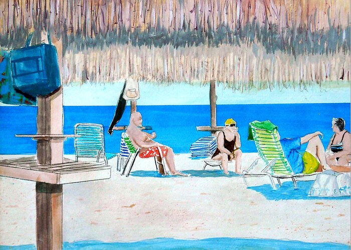 Beach Greeting Card featuring the painting It's Always Sunny in Aruba by Anthony Ross