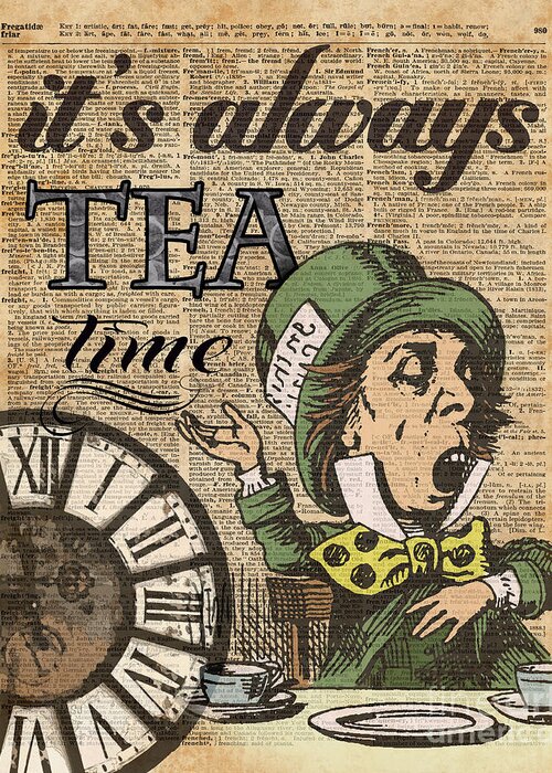 Alice in Wonderland It's Always Tea Time Childrens's nursery poster 