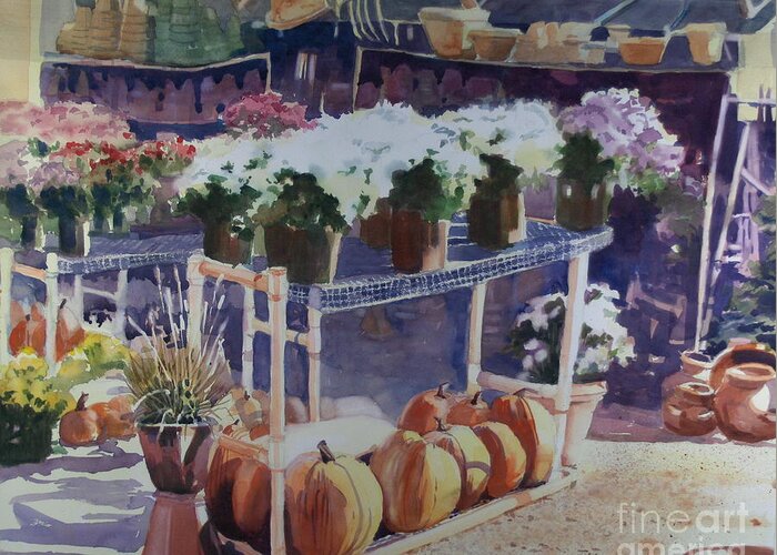 Gardenscape Greeting Card featuring the painting Ivy Corners by Elizabeth Carr