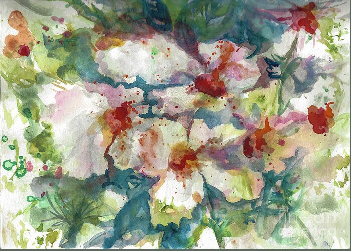 Floral Greeting Card featuring the painting Jace Bloom by Francelle Theriot